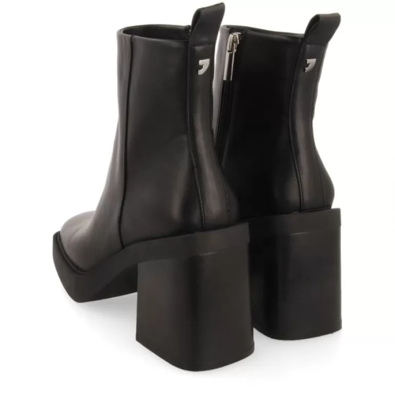 Gioseppo Boots & Ankle Boots*Altrier Women'S Black Ankle Boots With Square Toes, Thick Platforms And Wide Heels