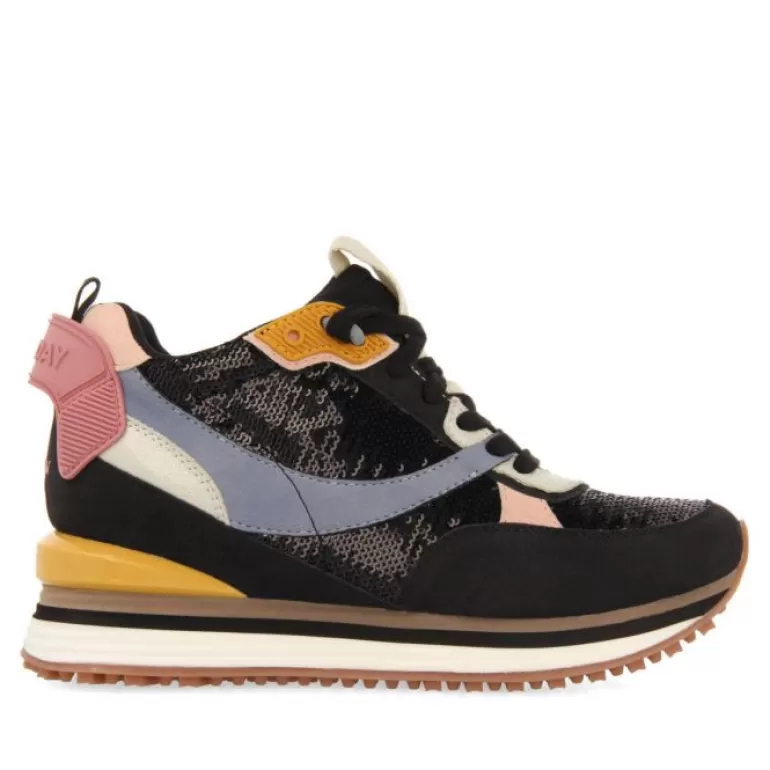 Gioseppo Sneakers*Alyth Women'S Sneakers With Black Sequins And Inner Wedges