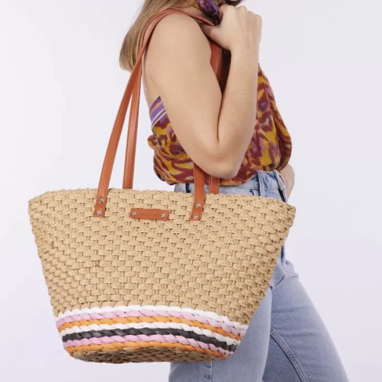 Gioseppo Tote Bags*Andelu Women'S Multicoloured Natural Raffia Straw Bag