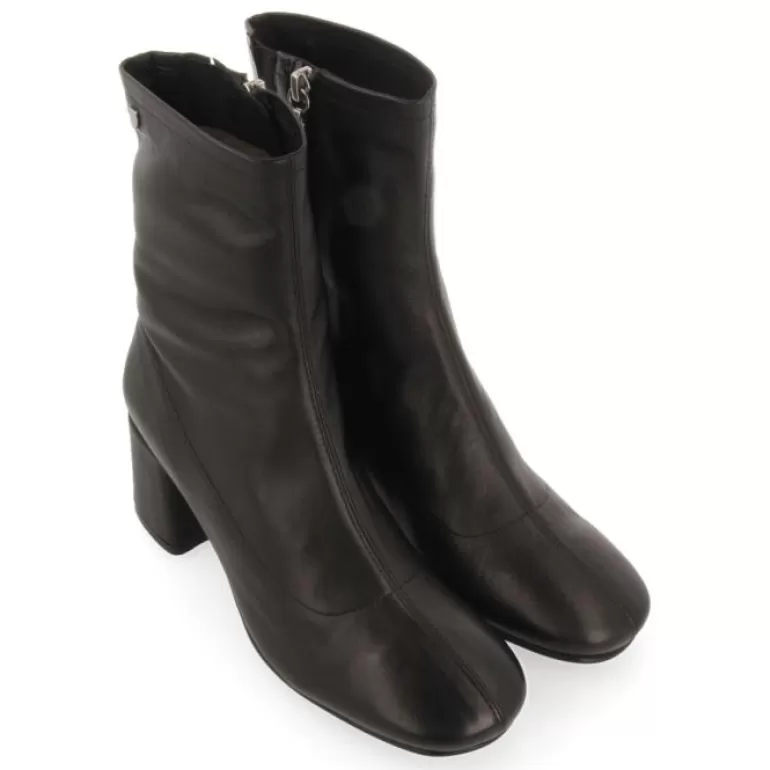 Gioseppo Boots & Ankle Boots*Artas Women'S Black Leather Ankle Boots With Mid Heels And Round Toes