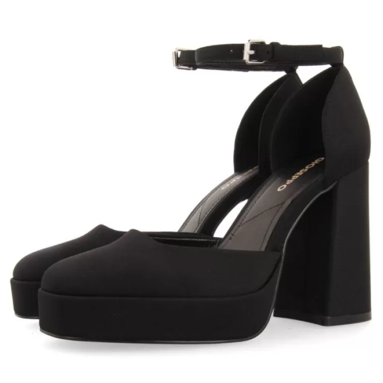 Gioseppo High Heels*Assynt Women'S Black Shoes With Wide Heels And Platforms