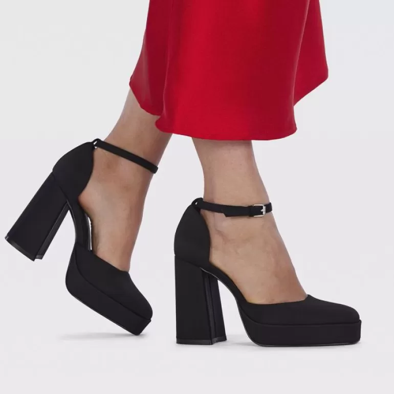 Gioseppo High Heels*Assynt Women'S Black Shoes With Wide Heels And Platforms