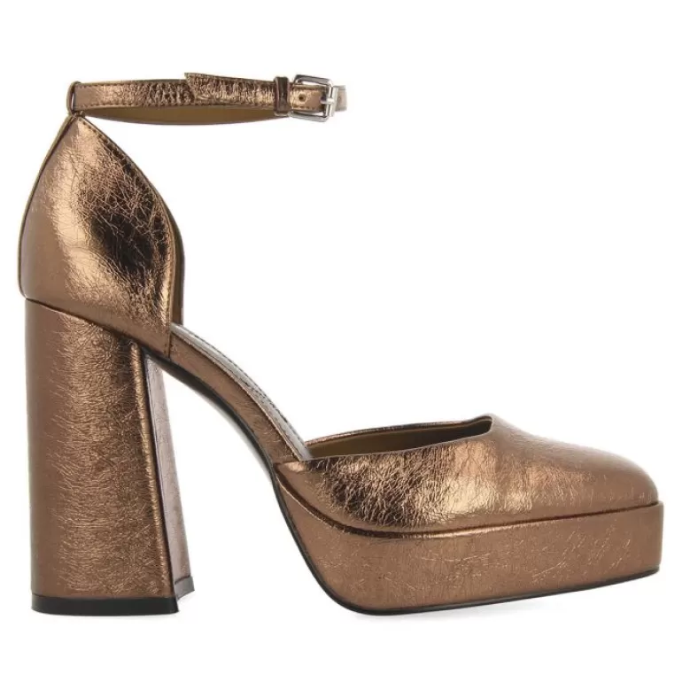 Gioseppo High Heels*Assynt Women'S Bronze Shoes With Wide Heels And Platforms