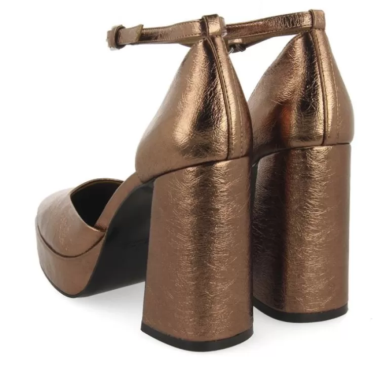 Gioseppo High Heels*Assynt Women'S Bronze Shoes With Wide Heels And Platforms