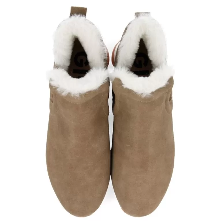 Gioseppo Sneakers*Beige Sneakers Ankle Boots Slip Style With Mini Wedge For Woman Eckero