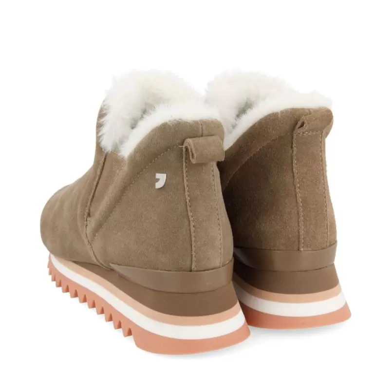 Gioseppo Sneakers*Beige Sneakers Ankle Boots Slip Style With Mini Wedge For Woman Eckero