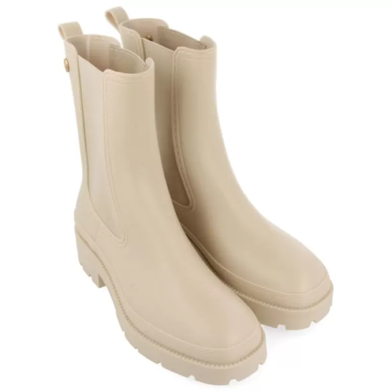 Gioseppo Boots & Ankle Boots*Bilston Women'S Short Beige Welly Boots With Side Elastics