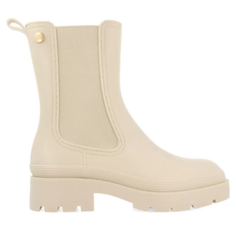 Gioseppo Boots & Ankle Boots*Bilston Women'S Short Beige Welly Boots With Side Elastics