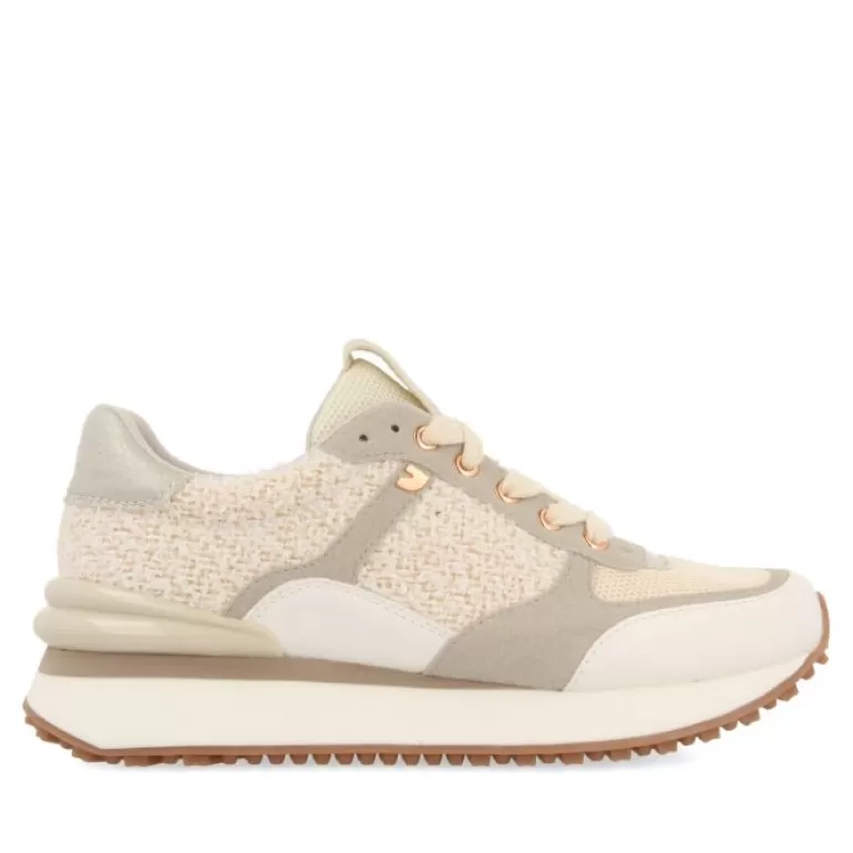 Gioseppo Sneakers*Binsfeld Women'S Off-White Monochrome Shiny Sneakers