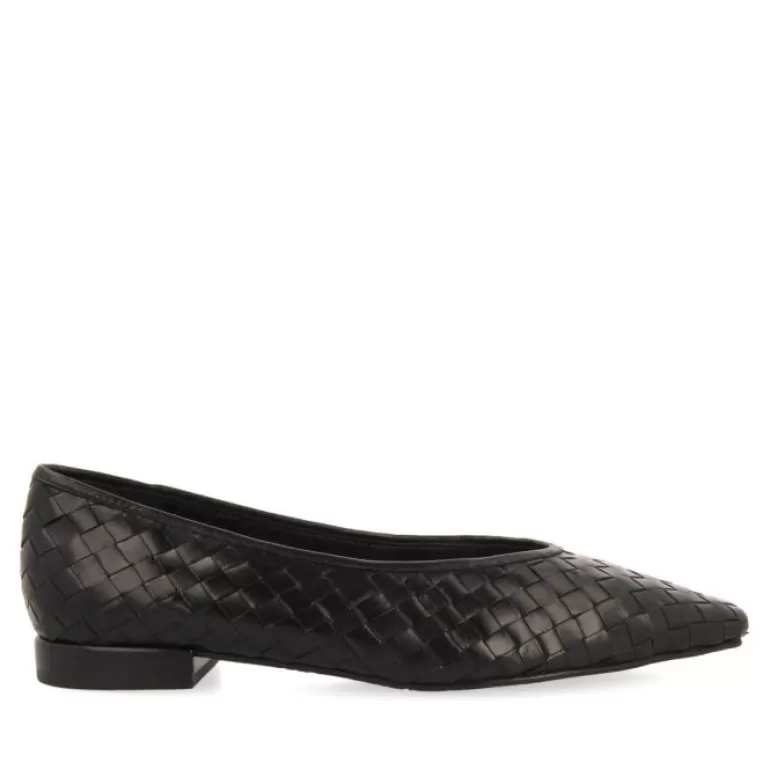 Gioseppo Ballet Pumps*Bognes Women'S Black Braided Leather Ballet Flats