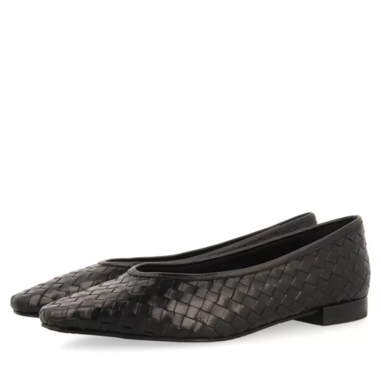 Gioseppo Ballet Pumps*Bognes Women'S Black Braided Leather Ballet Flats