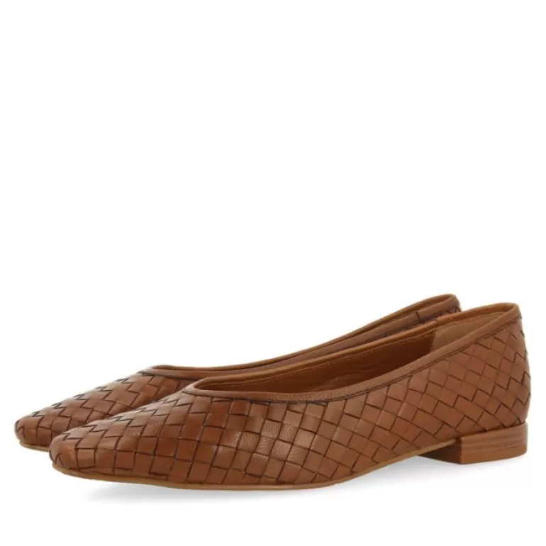 Gioseppo Ballet Pumps*Bognes Women'S Tan Braided Leather Ballet Flats