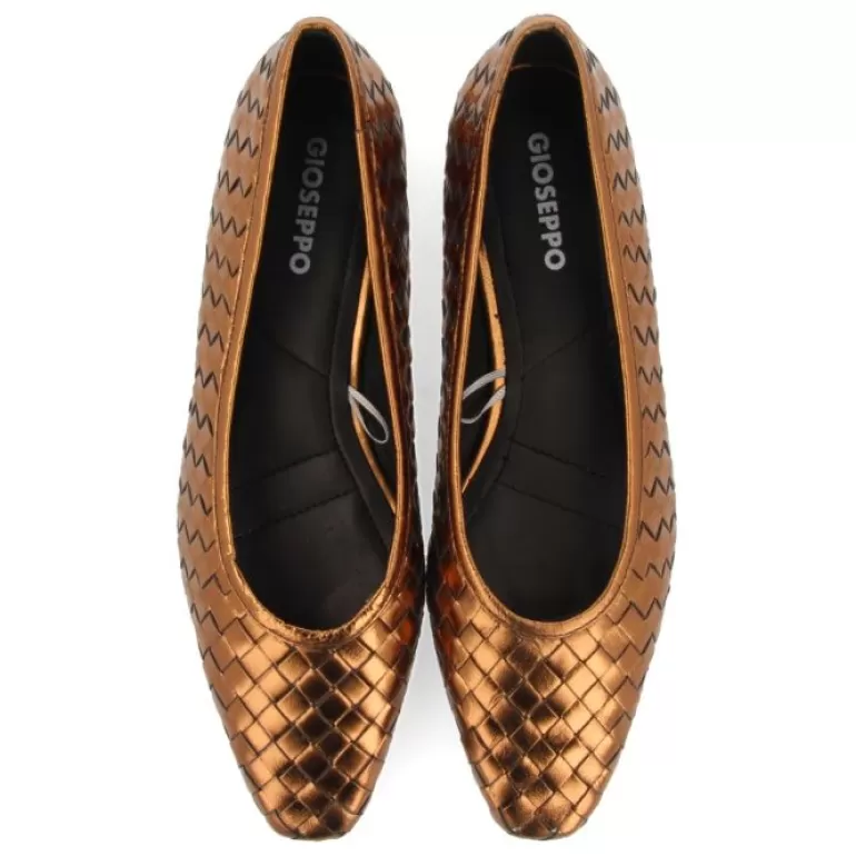 Gioseppo Ballet Pumps*Eisgarn Women'S Bronze Braided Leather Ballet Flats