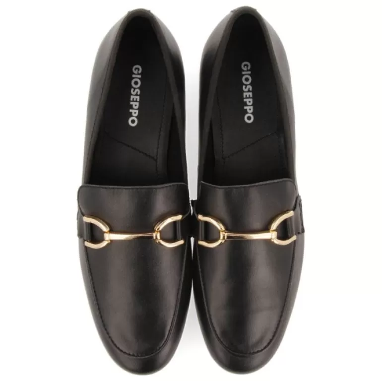 Gioseppo Ballet Pumps*Fraxern Women'S Black Leather Moccasins