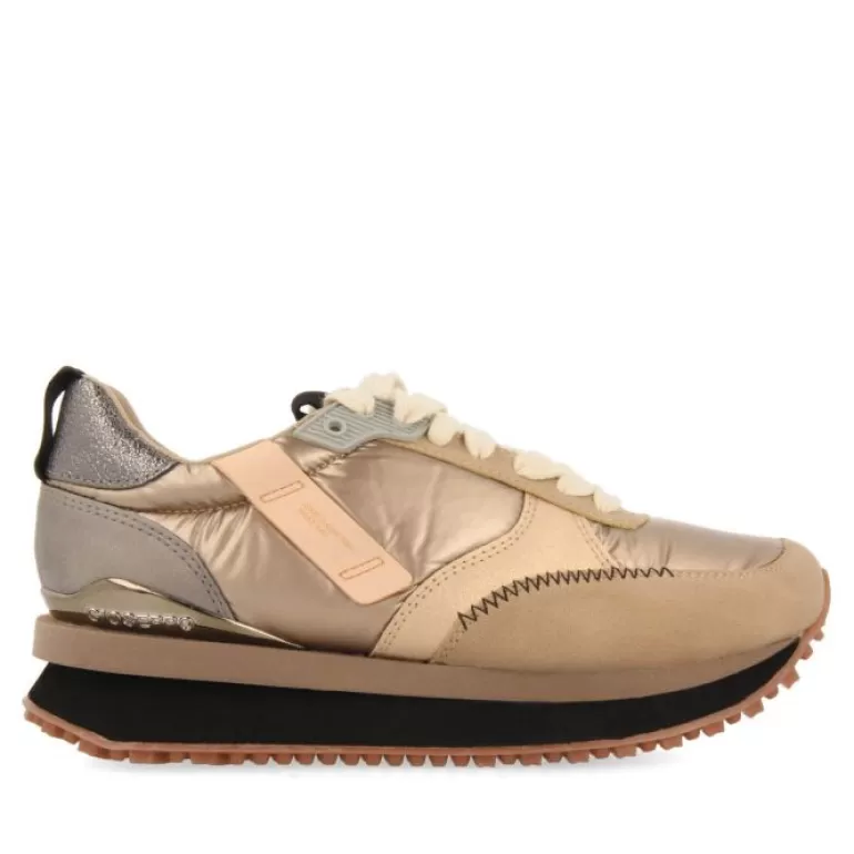 Gioseppo Sneakers*Gladsaxe Women'S Cushioned Gold Monochrome Sneakers With Details