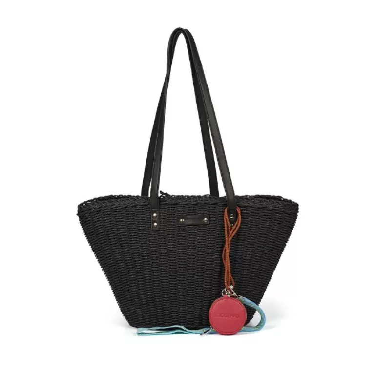 Gioseppo Tote Bags*Glenic Women'S Black Raffia Straw Bag