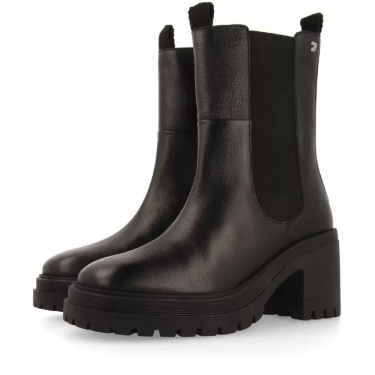 Gioseppo Boots & Ankle Boots*Horsens Women'S Black Chelsea Boots With Heeled Track Soles