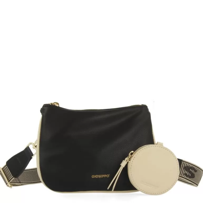 Gioseppo Shoulder Bags*Idre Black Crossbody Bag With Cream Details