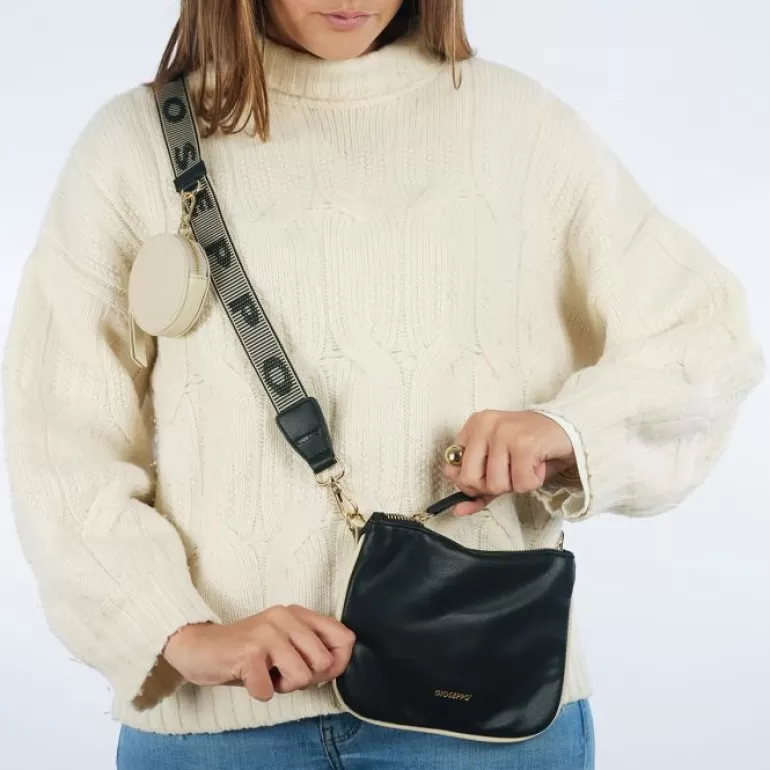 Gioseppo Shoulder Bags*Idre Black Crossbody Bag With Cream Details