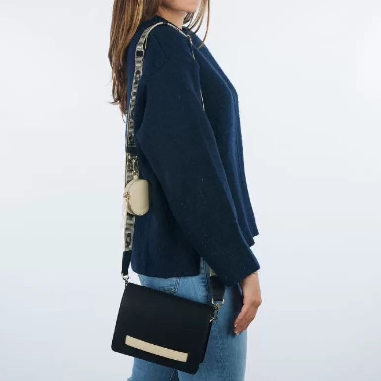 Gioseppo Shoulder Bags*Jaren Black Crossbody Bag With Cream Details