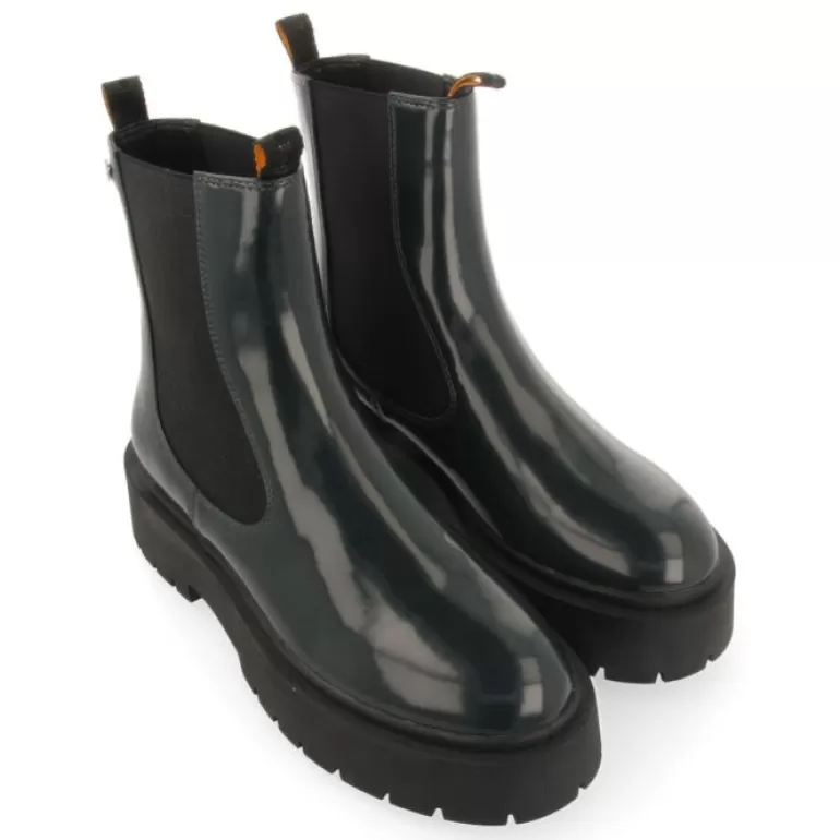Gioseppo Boots & Ankle Boots*Kraubath Women'S Dark Green Chelsea Boots With Black Double Soles