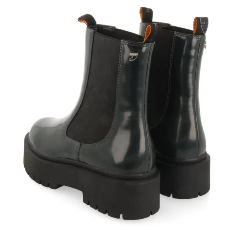 Gioseppo Boots & Ankle Boots*Kraubath Women'S Dark Green Chelsea Boots With Black Double Soles