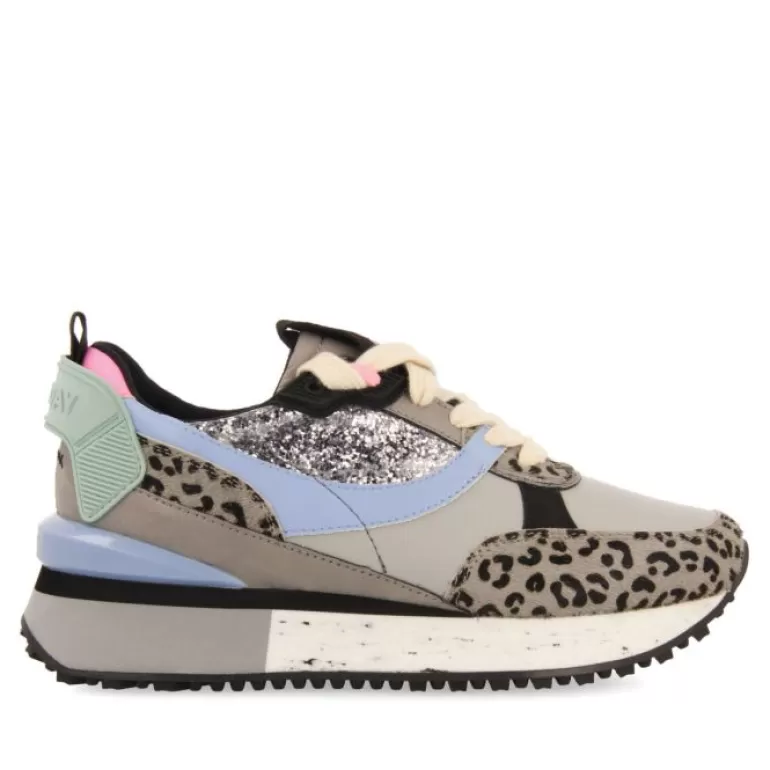 Gioseppo Sneakers*Obsteig Women'S Grey Sneakers With Mixed Prints