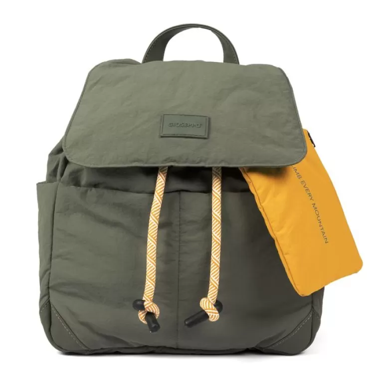 Gioseppo Backpacks*Ortley Quilted Khaki Backpack With Pockets