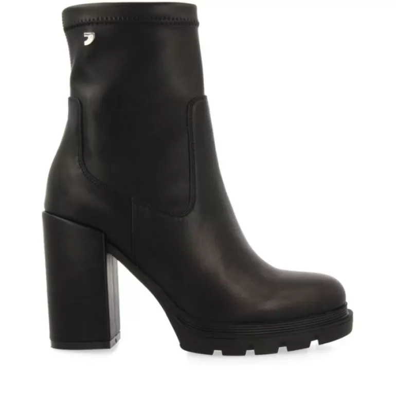 Gioseppo Boots & Ankle Boots*Putscheid Women'S Black Ankle Boots With Round Toes, Track Platform Soles And High Heels