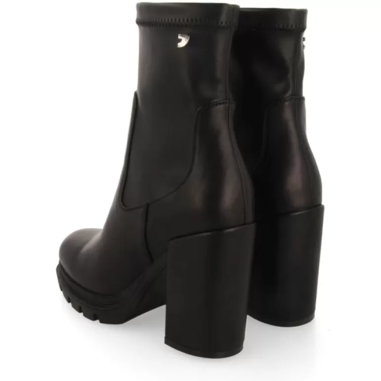 Gioseppo Boots & Ankle Boots*Putscheid Women'S Black Ankle Boots With Round Toes, Track Platform Soles And High Heels