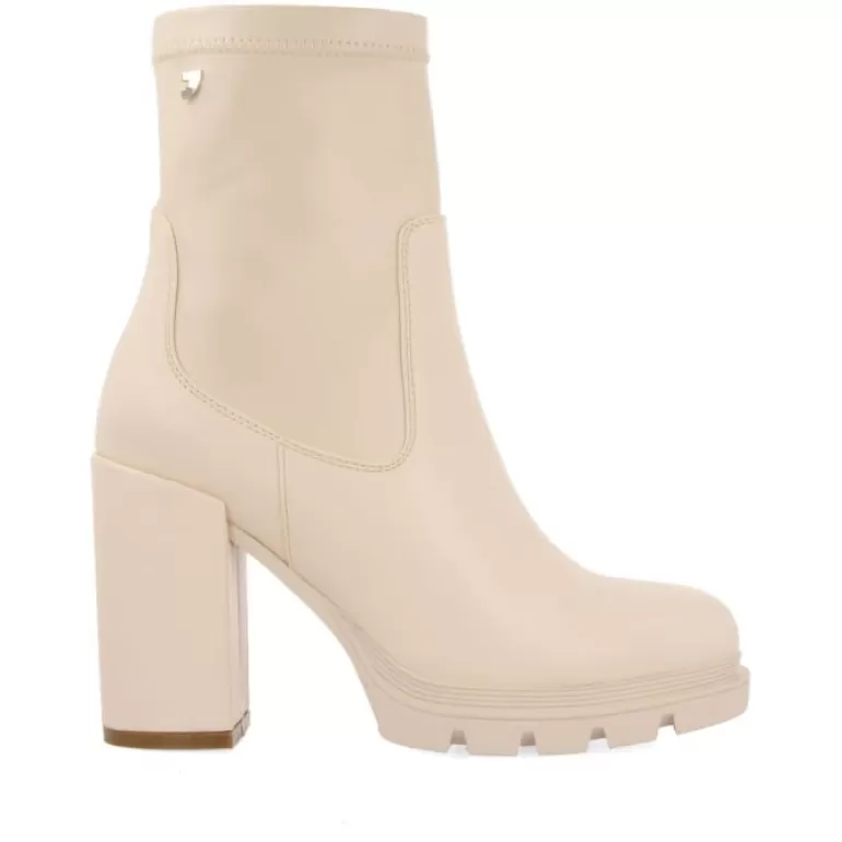 Gioseppo Boots & Ankle Boots*Putscheid Women'S Off-White Ankle Boots With Round Toes, Track Platform Soles