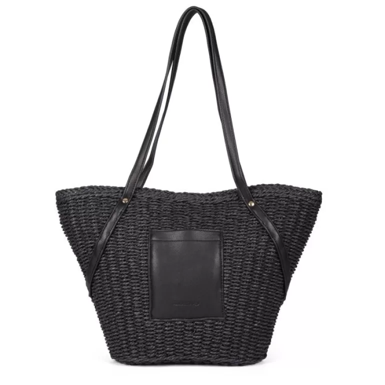 Gioseppo Tote Bags*Rialma Women'S Black Raffia Straw Bag