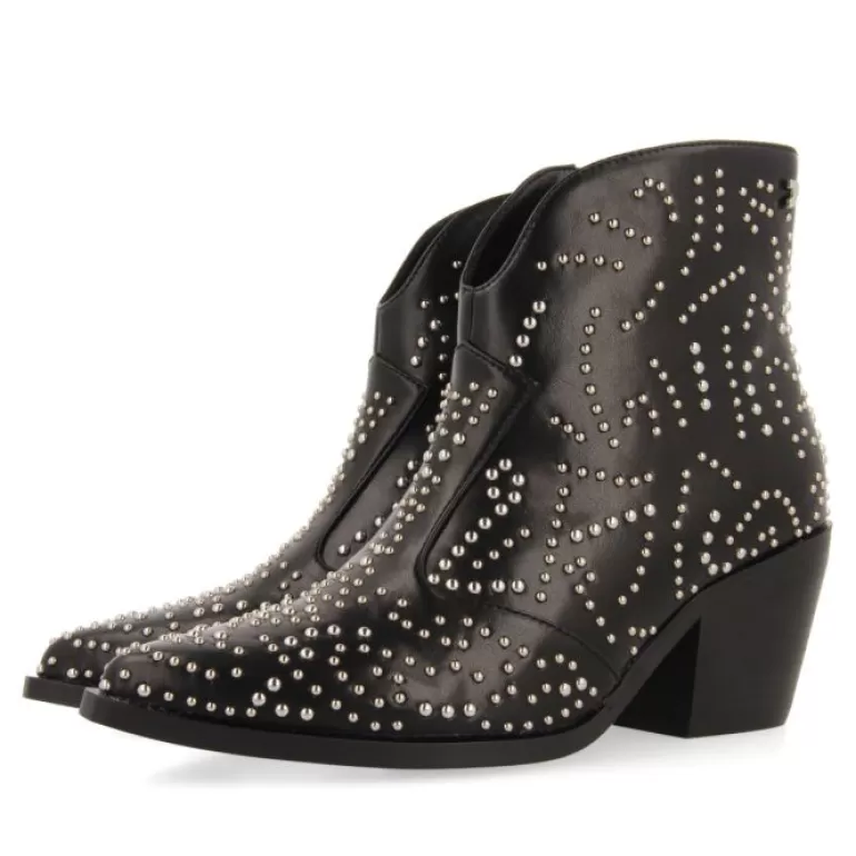 Gioseppo Boots & Ankle Boots*Struer Women'S Black Cowboy Boots With Decorative Studs