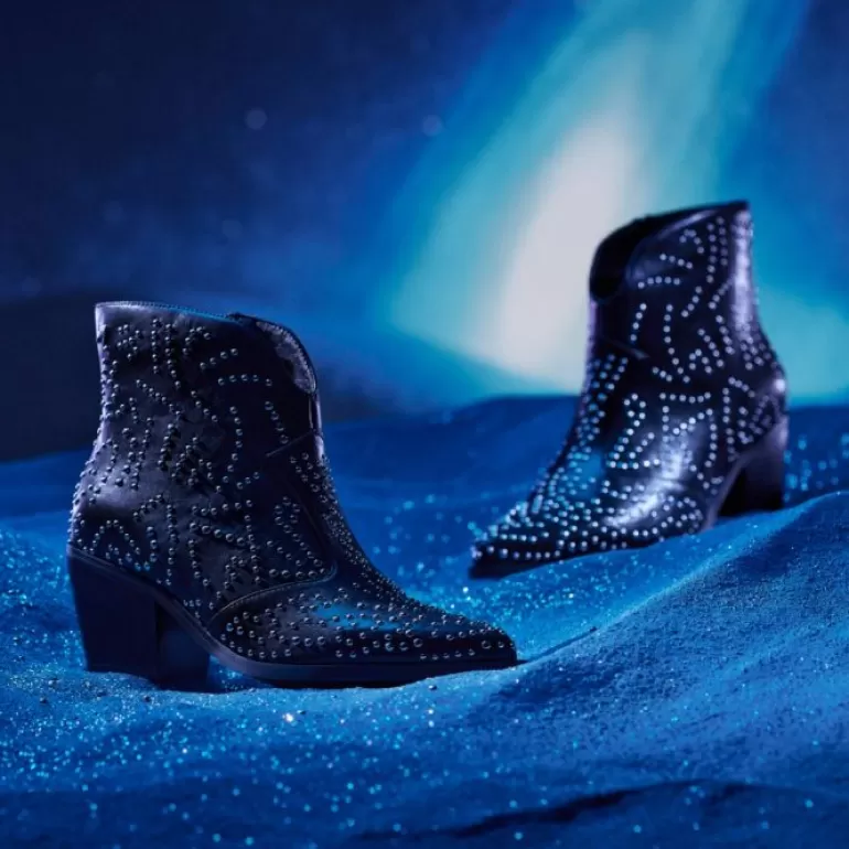 Gioseppo Boots & Ankle Boots*Struer Women'S Black Cowboy Boots With Decorative Studs