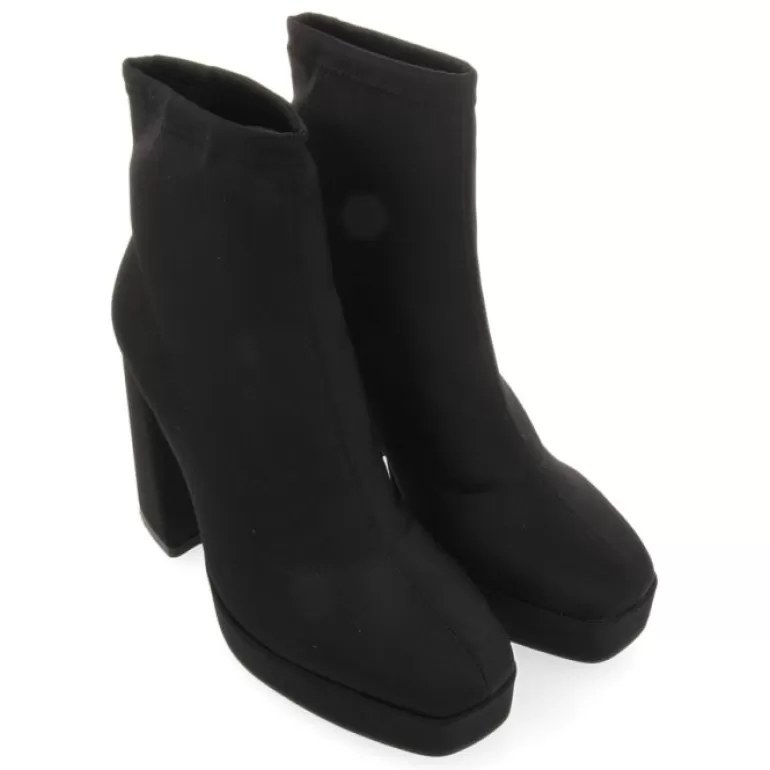 Gioseppo Boots & Ankle Boots*Turenki Women'S Black Ankle Boots With Wide Heels And Platforms