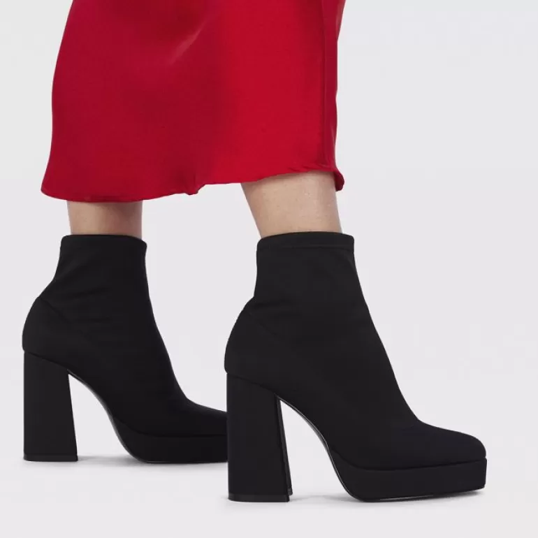 Gioseppo Boots & Ankle Boots*Turenki Women'S Black Ankle Boots With Wide Heels And Platforms